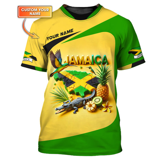 Symbolizes With Map Of Jamaica Cusstom Name T-Shirts Gift For Jamaican Lovers