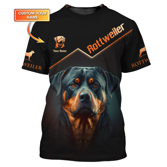 Camisetas con estampado 3D de Brave Rottweiler, regalo personalizado con nombre para amantes de los rottweiler