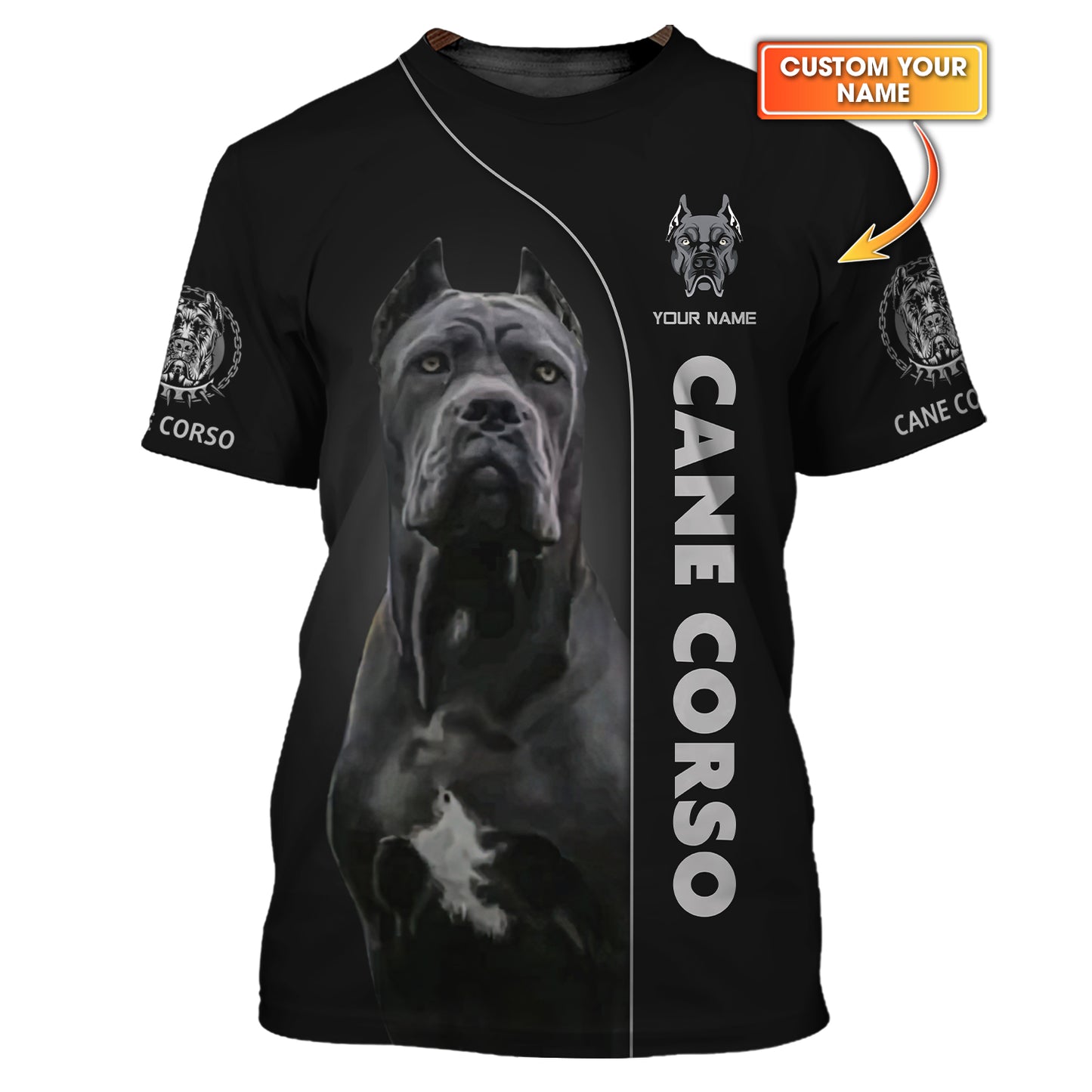 Camisetas con estampado 3D completo de Cane Corso para perros, regalo con nombre personalizado para amantes de los perros