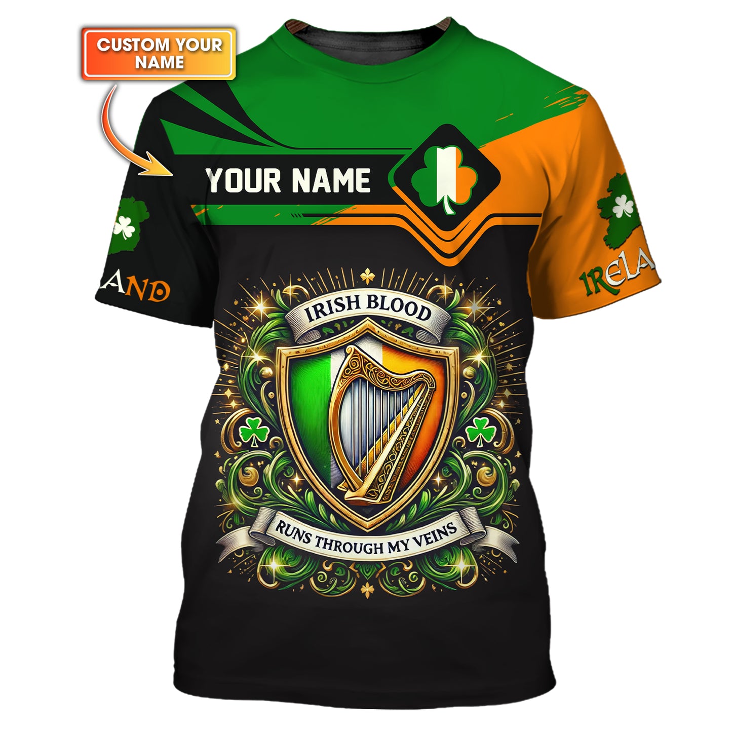 Características distintivas de Irlanda: camisetas con nombre personalizado, regalo para amantes irlandeses