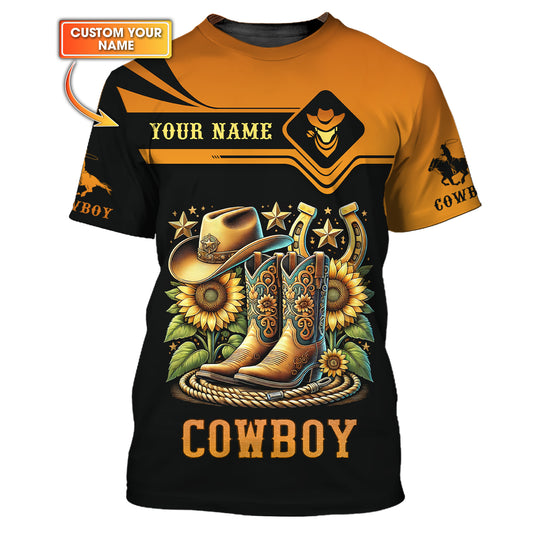 Caractéristiques de l'impression 3D complète des t-shirts du Far West Cadeau personnalisé pour les amateurs de cow-boy