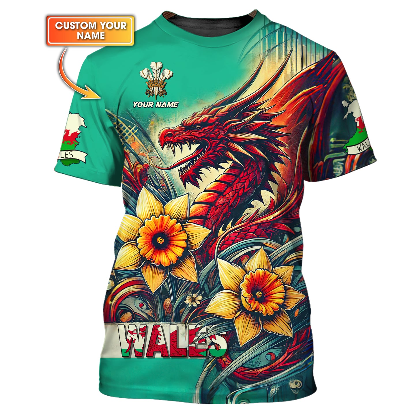 Dragon Wales Custom T-Shirts Wales 3D Full Print Shirt Gift For Wales Lovers