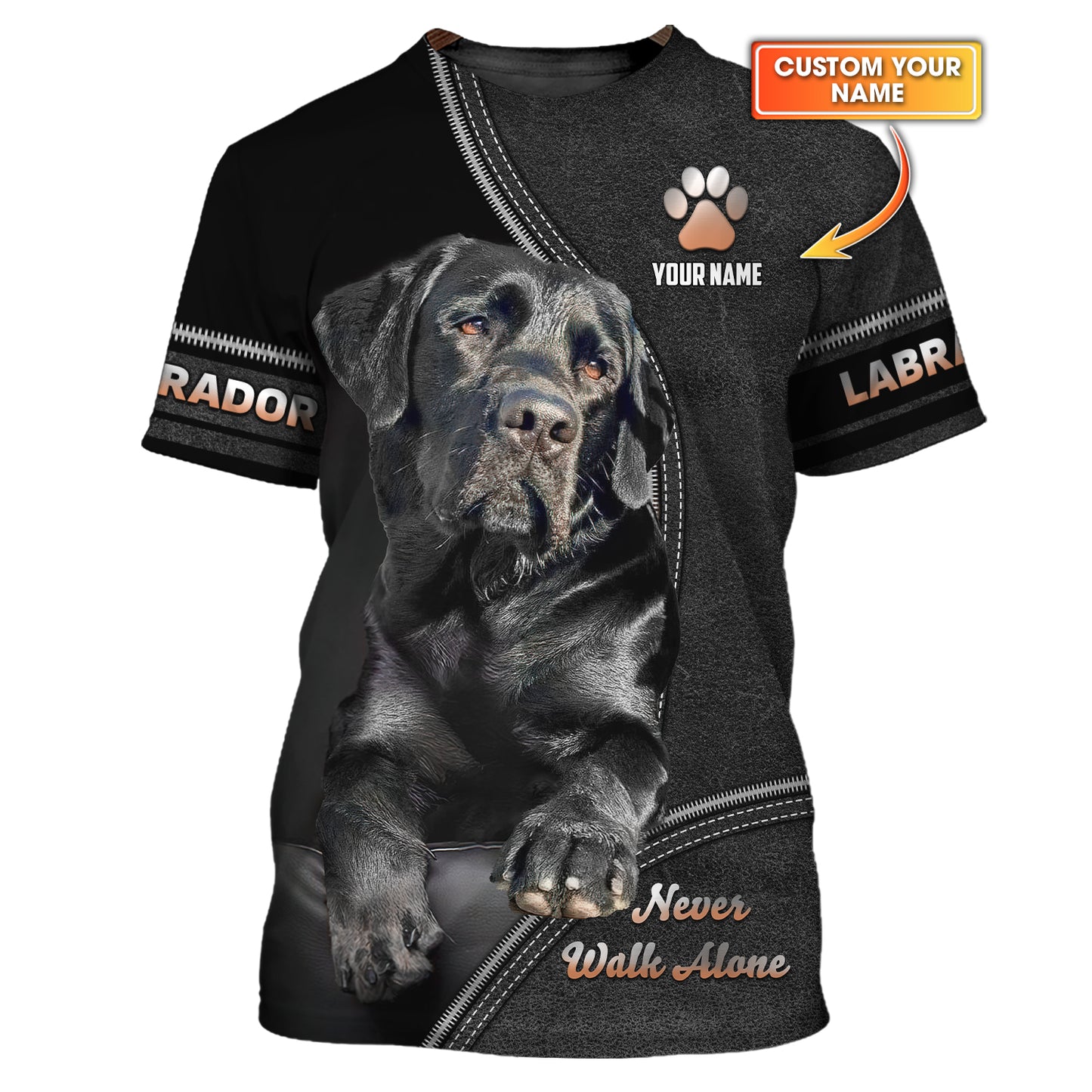 3D Full Print Labrador Dog T-Shirts Personalized Name Gift For Dog Lovers