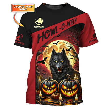 3D Full Print Wolves And Halloween T-Shirts Personalized Name Gift For Halloween Lovers