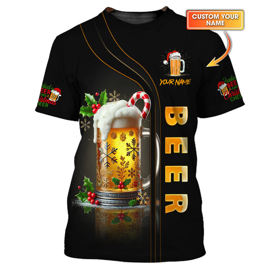 Camiseta unisex con taza de cerveza y nombre personalizado para amantes de la cerveza