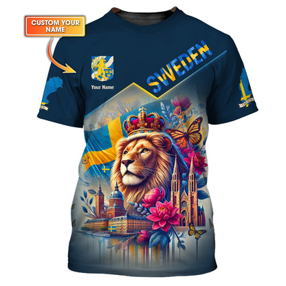 Personalized Sweden Lion Shirt - Show Your Swedish Pride in Style