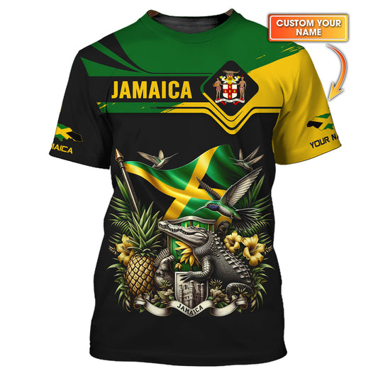 Camiseta personalizada con estampado 3D y nombre de Jamaica como regalo para los amantes de Jamaica