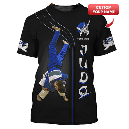 Camiseta personalizada con nombre personalizado y estampado completo en 3D de judo, regalo para amantes del judo