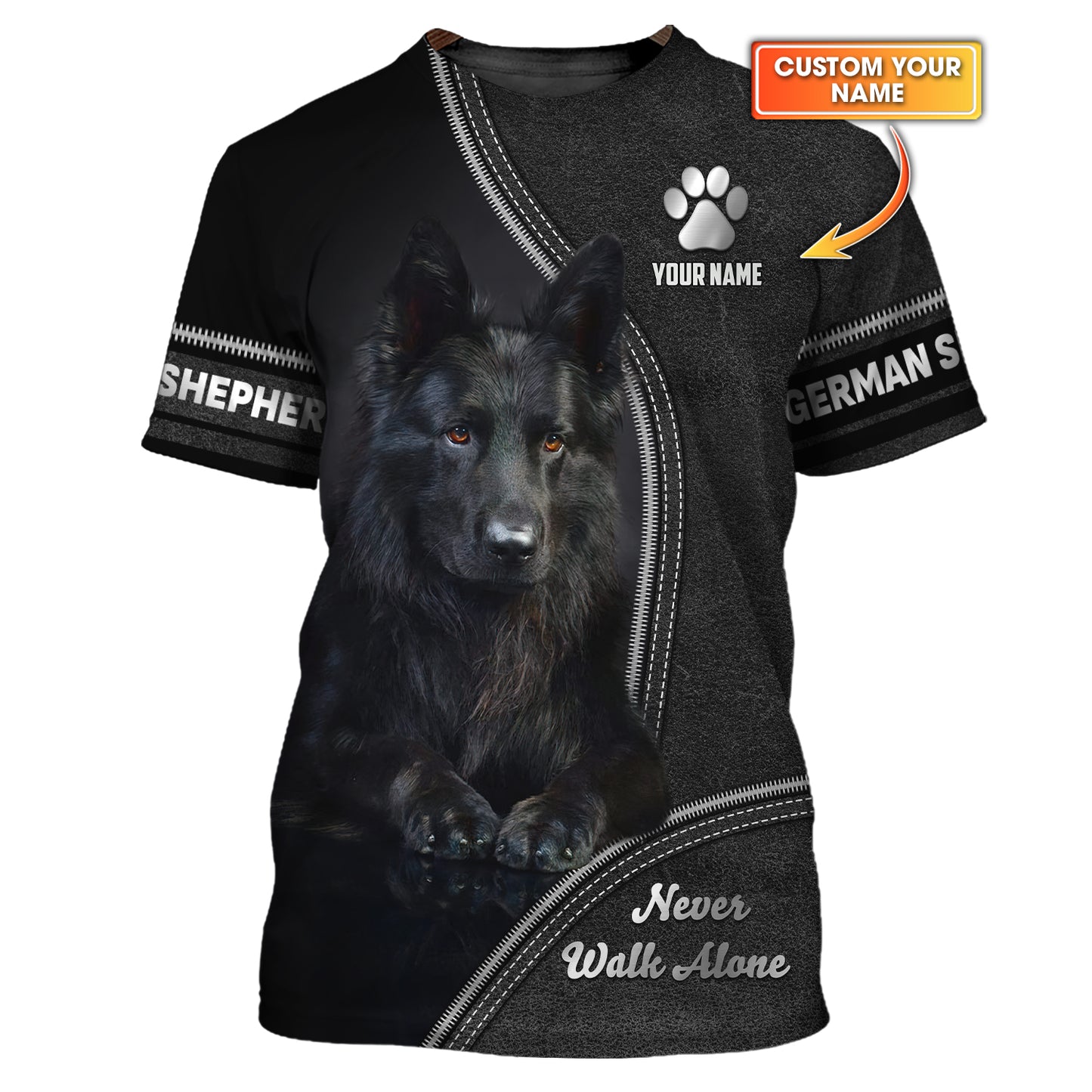 Personalized German Shepherd Shirt - Never Walk Alone