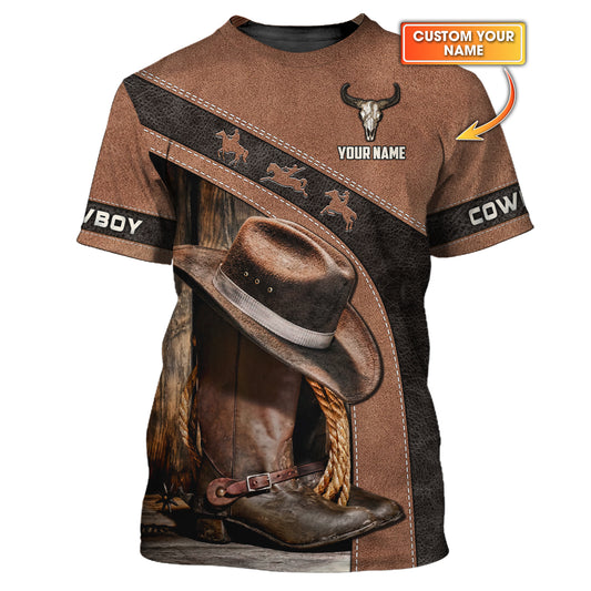 T-shirts imprimés en 3D Cowboy Of Wild West, cadeau personnalisé avec nom pour les amateurs de cow-boy