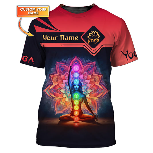 Camisetas con estampado 3D completo de Yoga Spirit, regalo personalizado con nombre para amantes del yoga