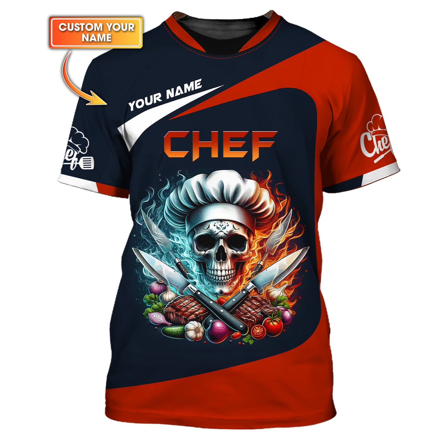 Personalized Chef Skull Shirt - Unleash Your Culinary Passion