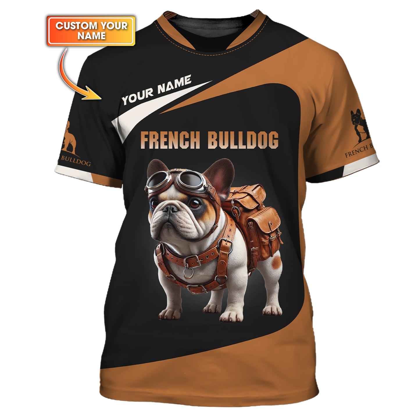 Custom Name T-Shirt Stylish French Bulldog Adventure Gift For Dog Lover
