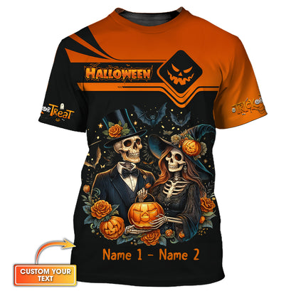 T-shirts personnalisés 3D avec nom joyeux Halloween Berger allemand avec citrouille T-shirt Halloween