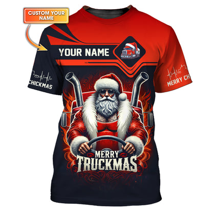 Camisa de Halloween con nombre personalizado para camionero, regalo de camión o golosina para amantes de Halloween, camisetas 3D