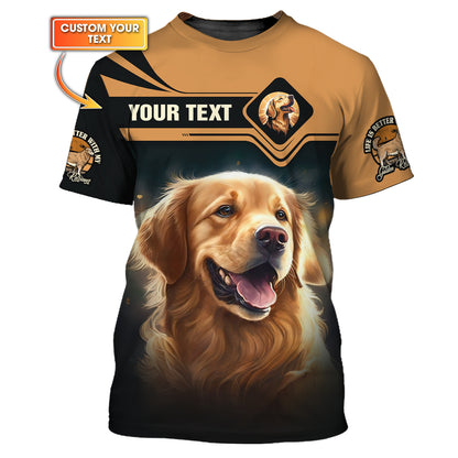 Golden Retriever Custom Name Shirt Gift For Dog Lover 3D Shirts