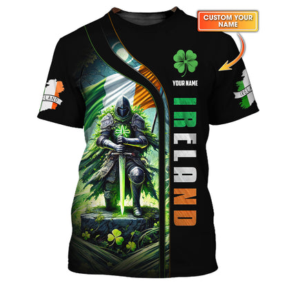 3D Full Print Warrior Of Ireland Custom Name Shirts Gift For Irish Lovers