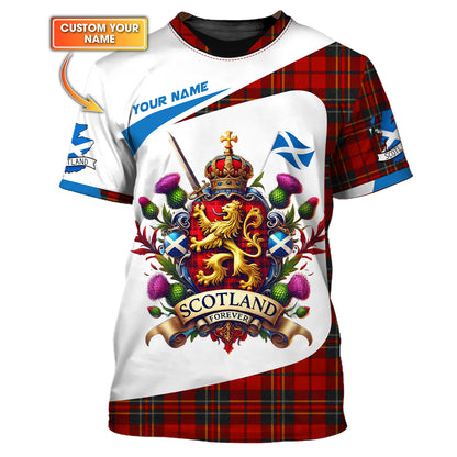 Camiseta de Escocia con impresión 3D completa y nombre personalizado como regalo para los amantes de Escocia