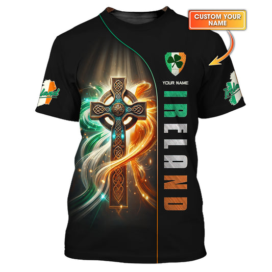 Camisetas de guerrero irlandés con impresión 3D completa, regalo con nombre personalizado para amantes de Irlanda