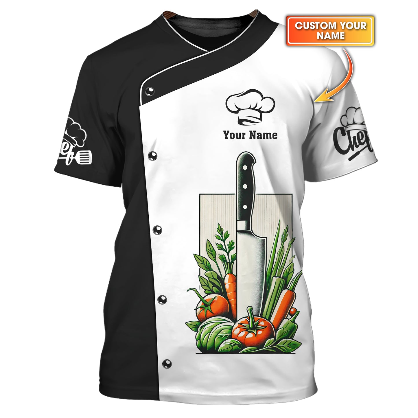 Camisa personalizada con cuchillo de chef: muestra tu pasión culinaria