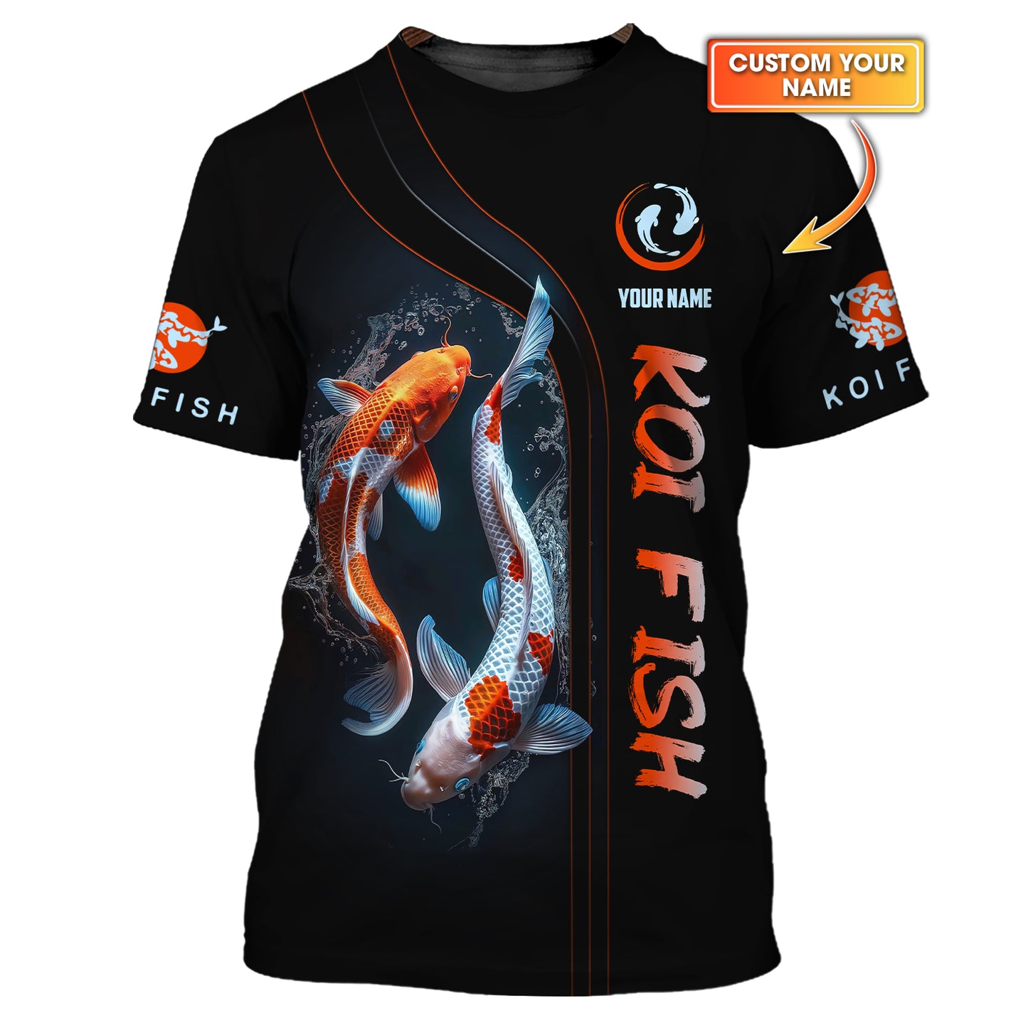 3D Full Print Koi Fish T-Shirts Personalized Name Gift For Koi Fish Lovers
