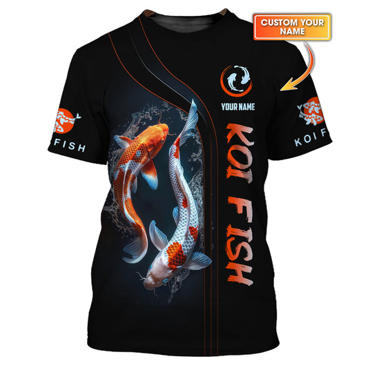 3D Full Print Koi Fish T-Shirts Personalized Name Gift For Koi Fish Lovers