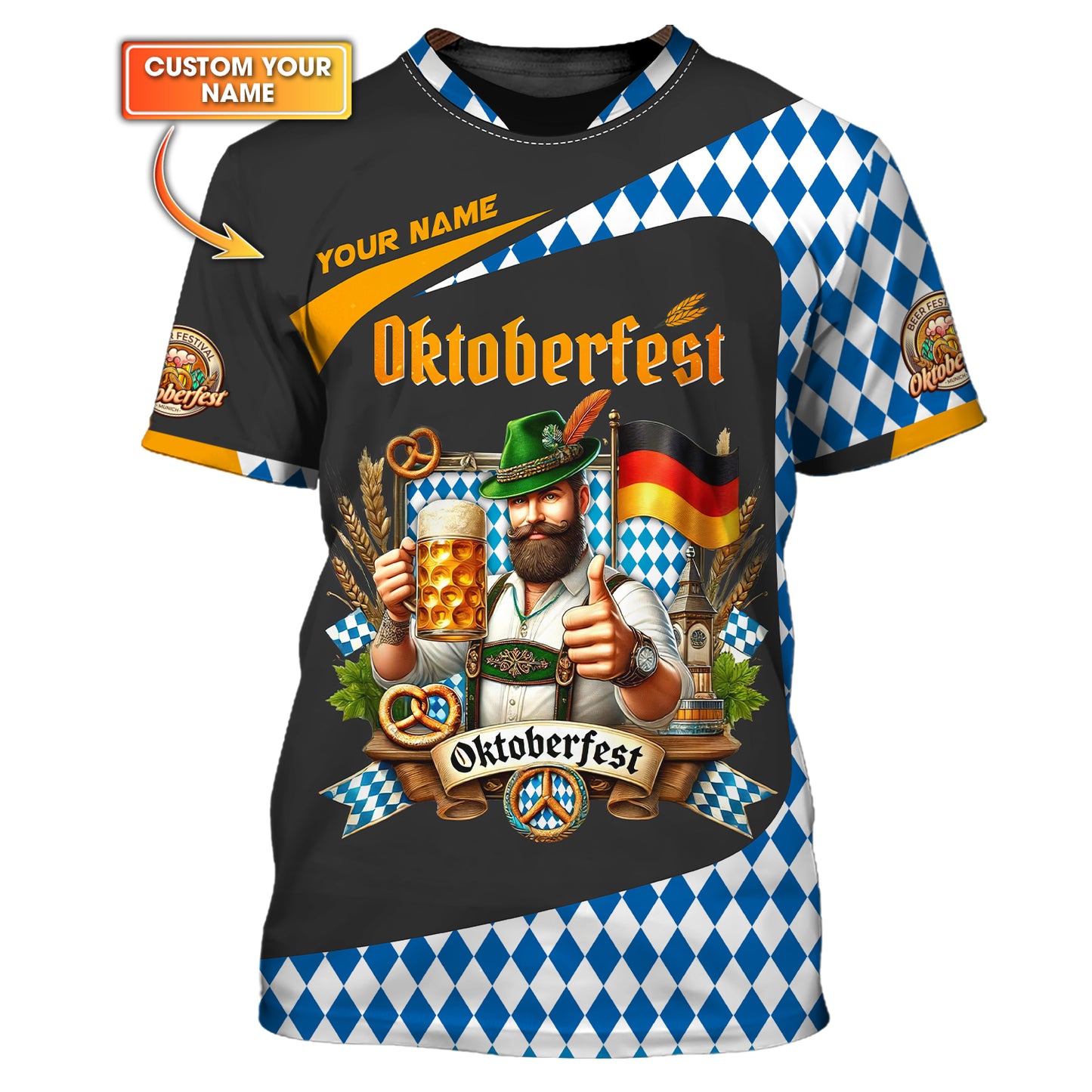 Oktoberfest Custom Name 3D Shirts Beer Festival T-Shirt Gift For Oktoberfest Lovers