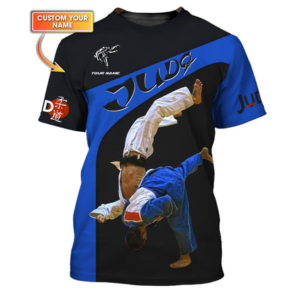 T-shirts personnalisés pour combattants de judo Cadeau personnalisé avec nom pour les amateurs de judo