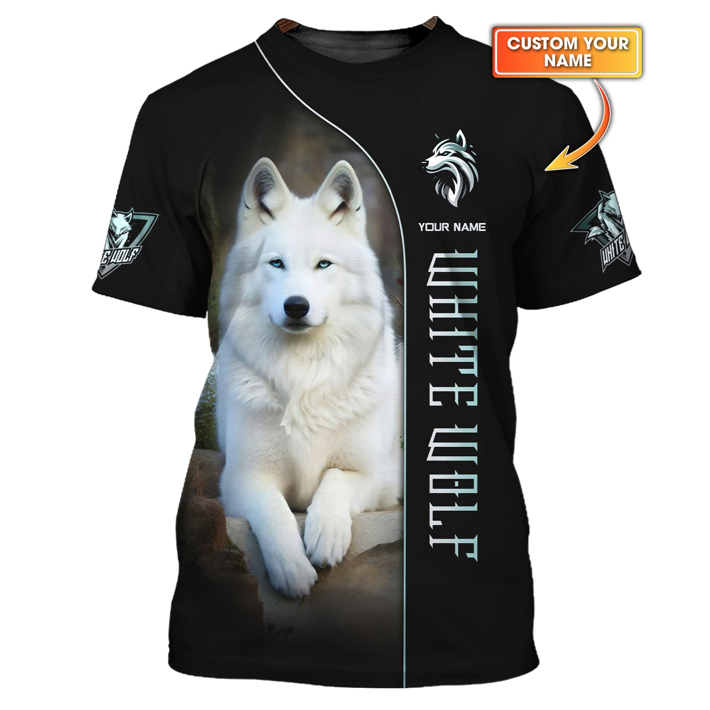 Personalized White Wolf Shirt - Embrace the Spirit of the Wild