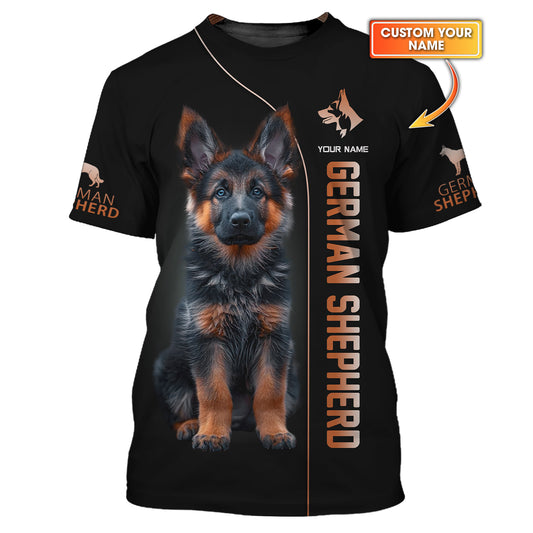 Camiseta personalizada con nombre de pastor alemán en 3D, regalo para amantes de los perros