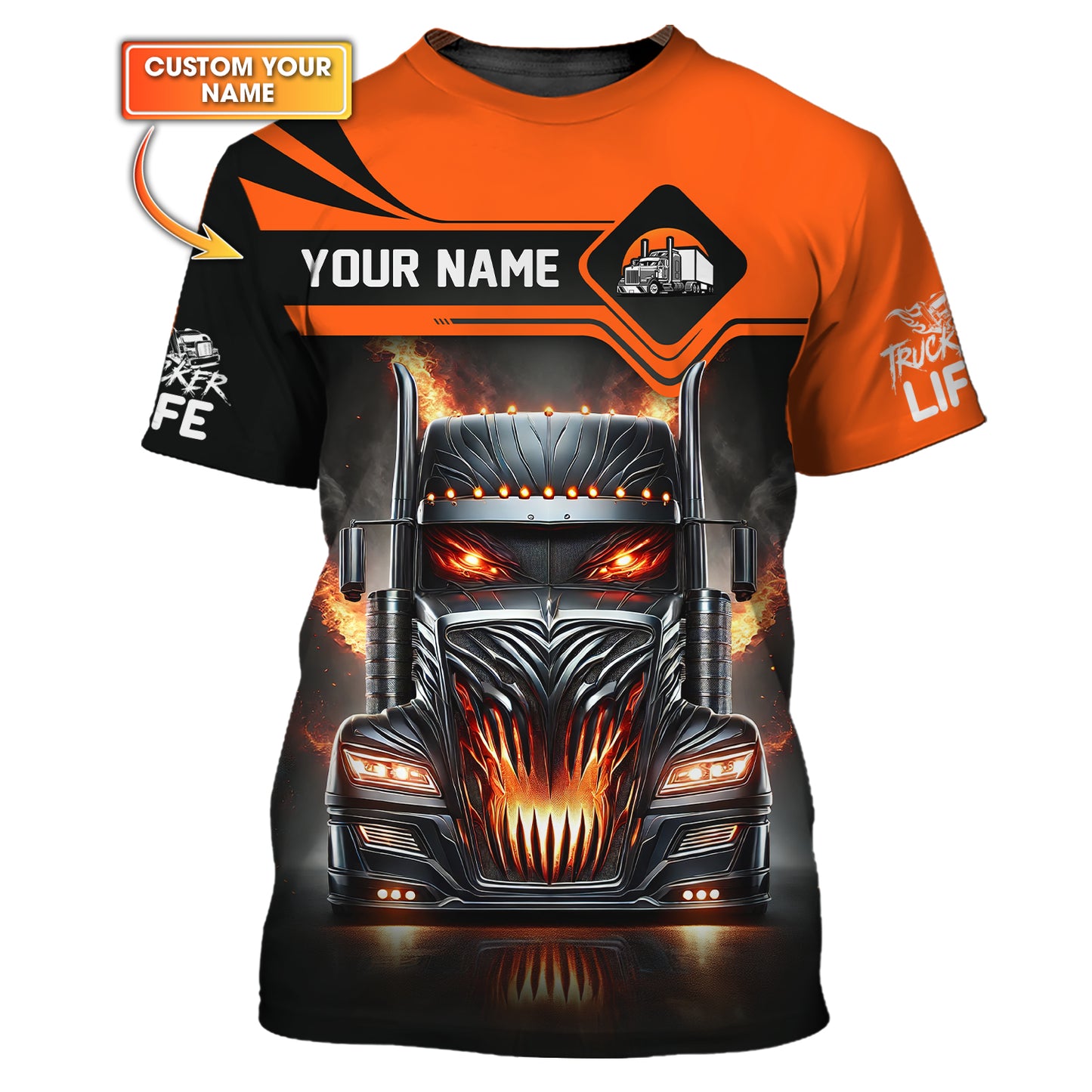 Custom Trucker Life T-Shirt Personalized Name Gift For Trucker Lovers