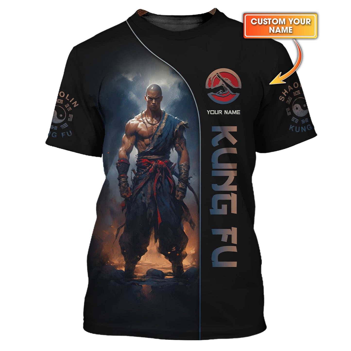 T-shirt 3D Shaolin Kung Fu T-shirts personnalisés Shaolin Kung Fu Cadeau pour les amateurs de Shaolin Kung Fu