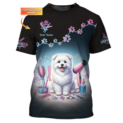 T-shirts personnalisés pour toiletteurs pour chiens et outils de toilettage T-shirt 3D