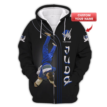 Judo Cutom Name 3D Full Print Zipper Hoodie Personalized Gift For Judo Lovers