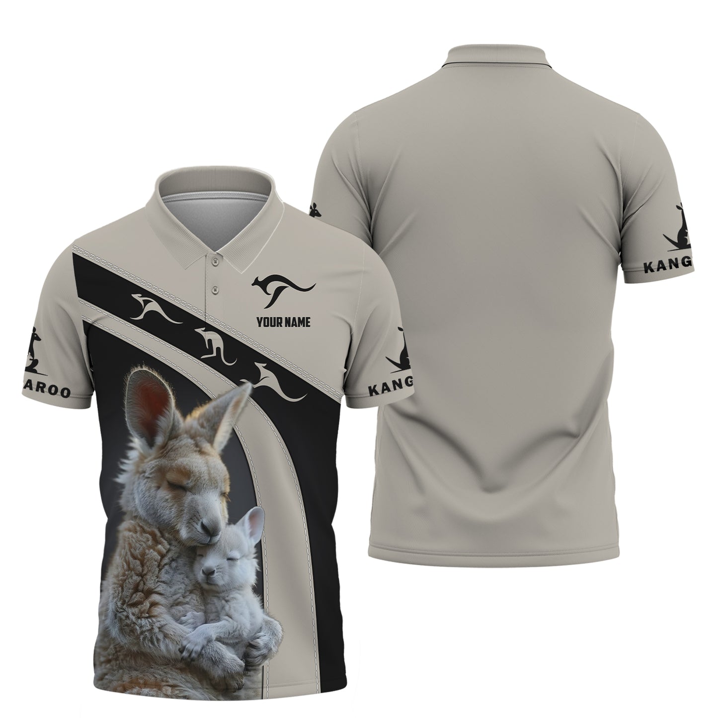 3D Full Print Kangaroo Themed T-Shirt Personalized Name Gift For Kangaroo Lovers