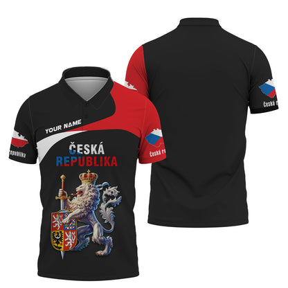 Sudadera con capucha y cremallera 3D con nombre personalizado de Ceska Republika, regalo personalizado para los amantes de la República Checa