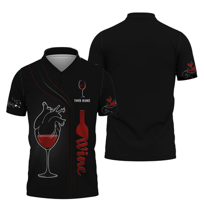 Sudadera con capucha y cremallera con estampado 3D de vino tinto, regalo personalizado con nombre para amantes del vino