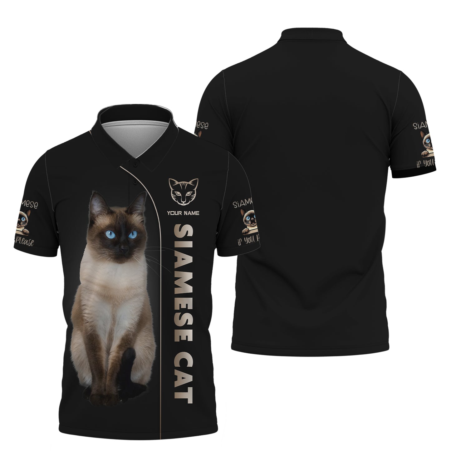 3D Full Print Siamese Cat T-Shirts Personalized Name Gift For Cat Lovers
