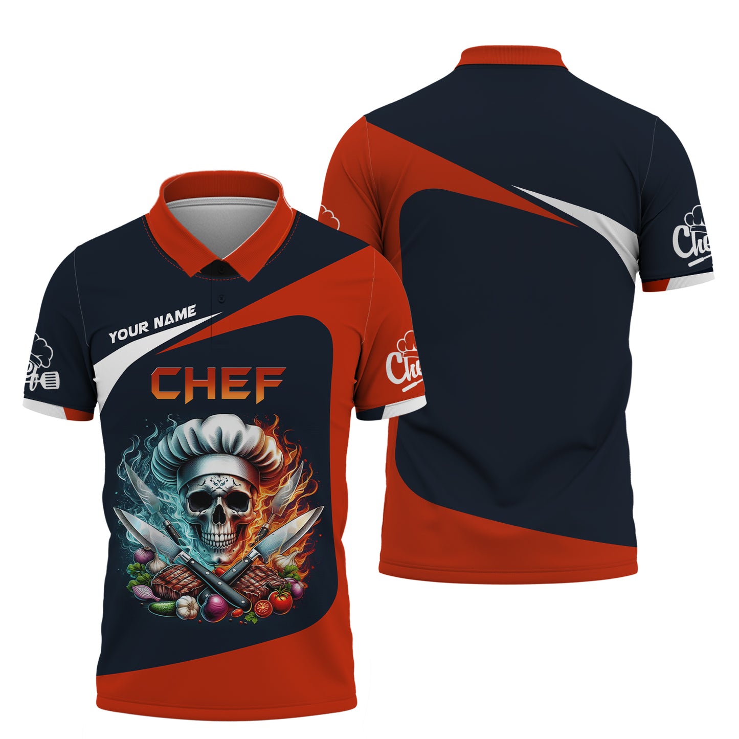 Personalized Chef Skull Shirt - Unleash Your Culinary Passion