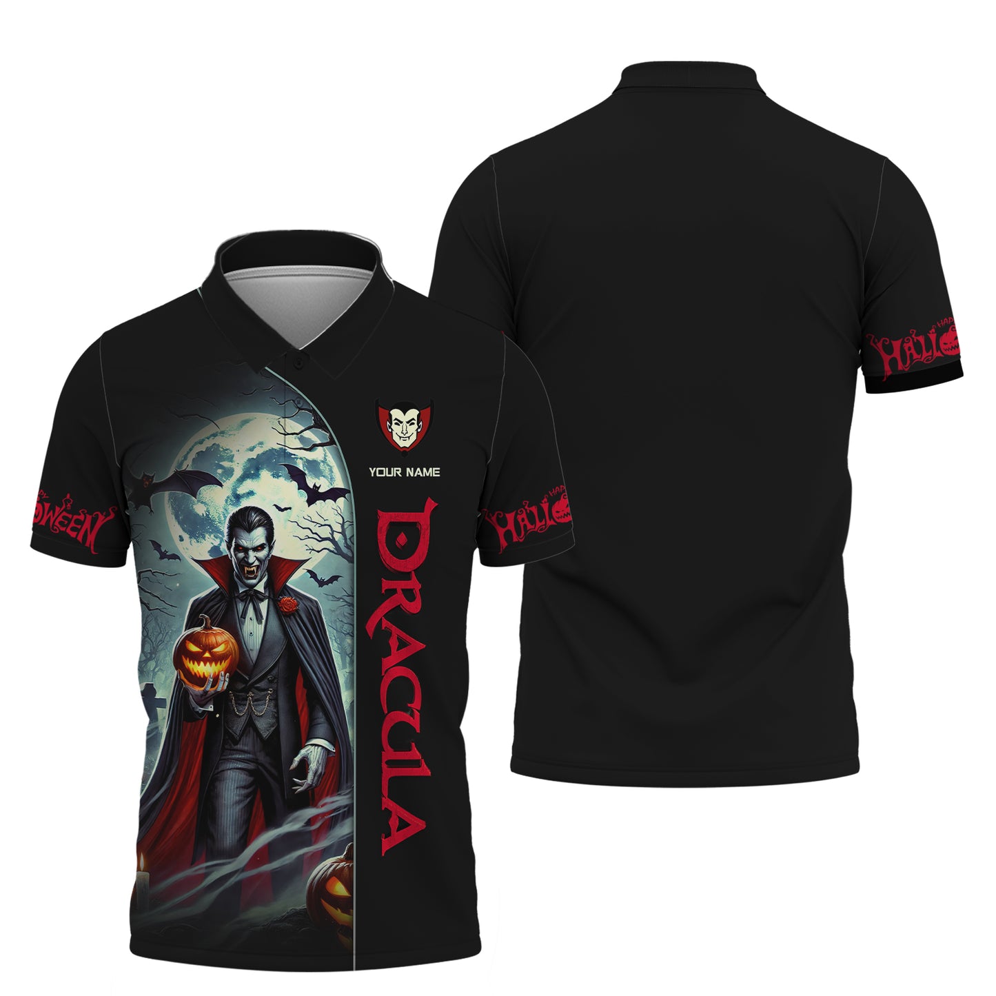 T-shirts Dracula avec citrouille imprimés en 3D, cadeau personnalisé pour les amoureux d'Halloween