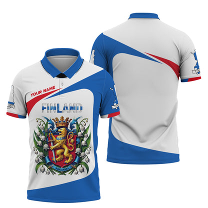 Camiseta personalizada con el escudo de armas de Finlandia, regalo para los amantes finlandeses, camiseta 3D