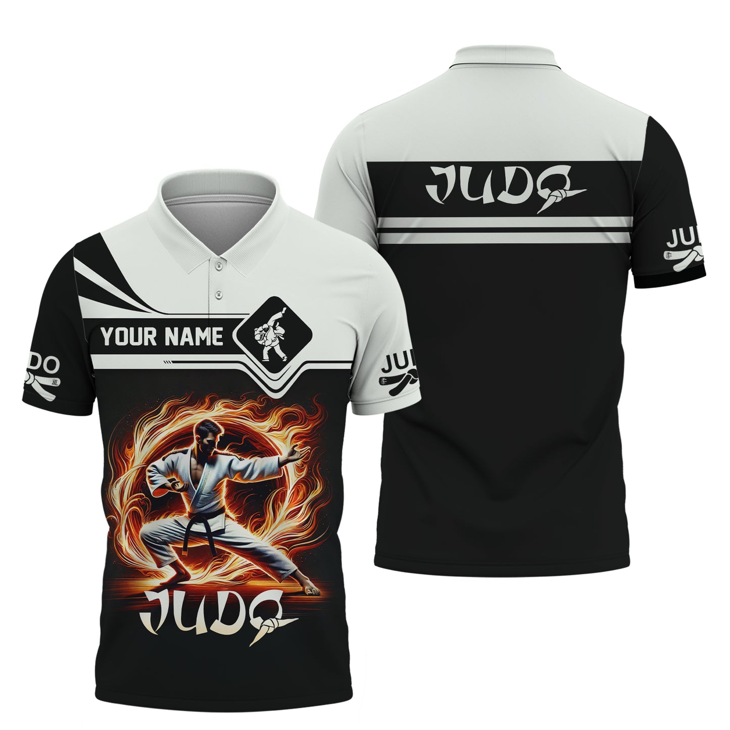 3D Full Print Judo With Fire T-Shirts Personalized Name Gift For Judo Lovers