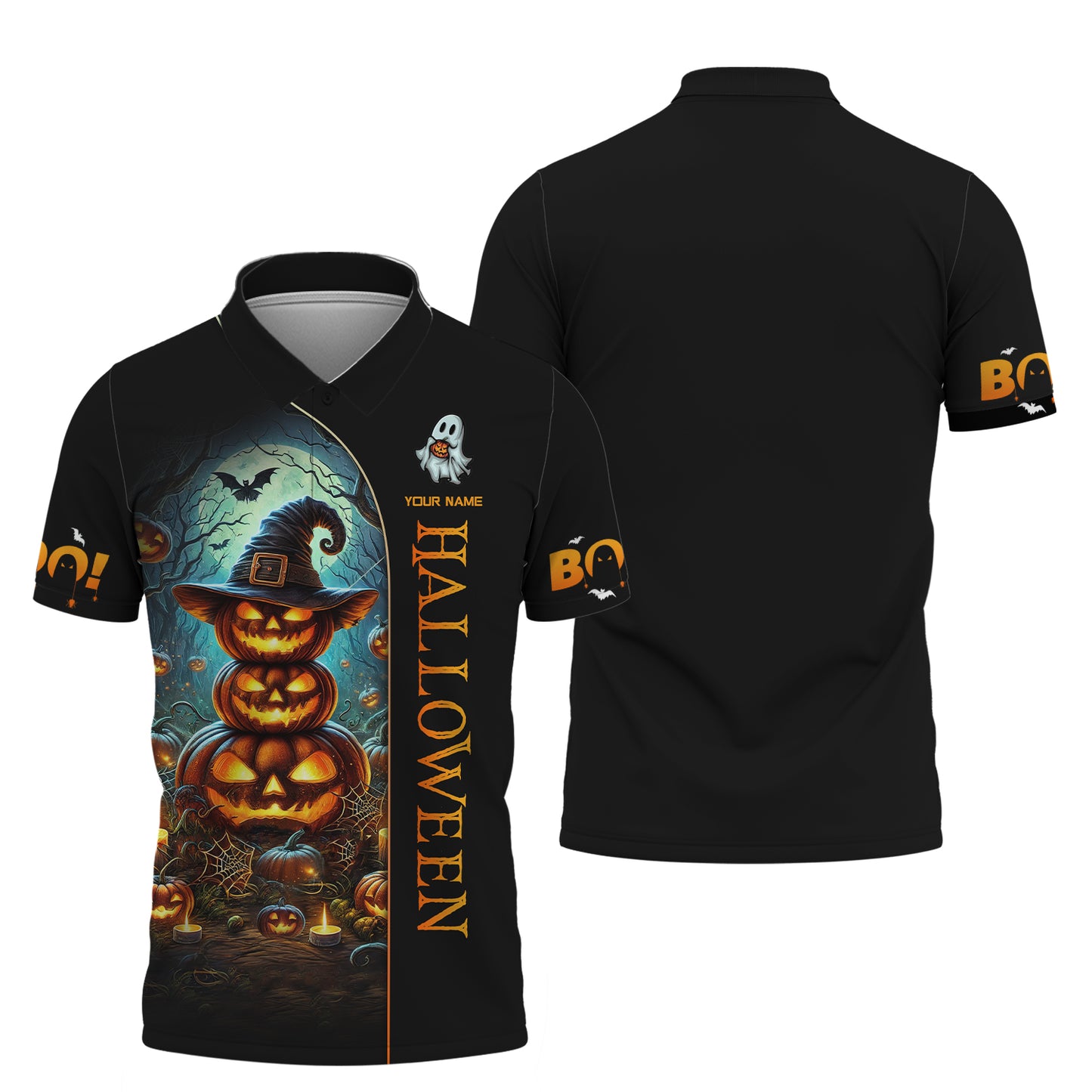 T-shirts personnalisés Joyeux Halloween Citrouille d'Halloween T-shirt 3D Cadeau pour les amoureux d'Halloween