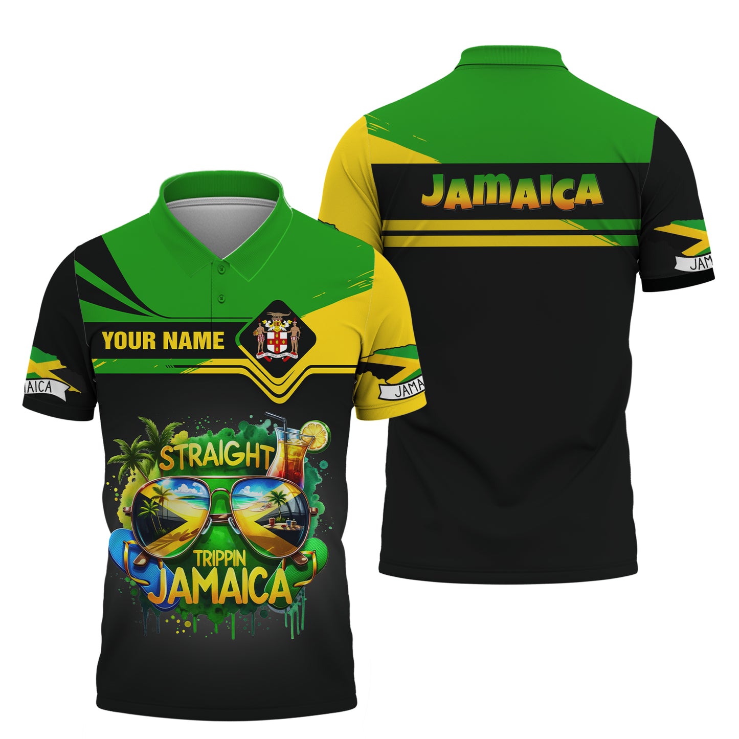 Camiseta personalizada con nombre en 3D del león de Jamaica, regalo personalizado para los amantes de Jamaica