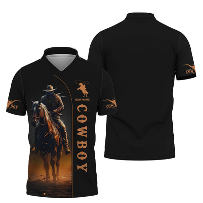 Cowboy Riding Horse Custom T-Shirts Gift For Cowboy Lovers