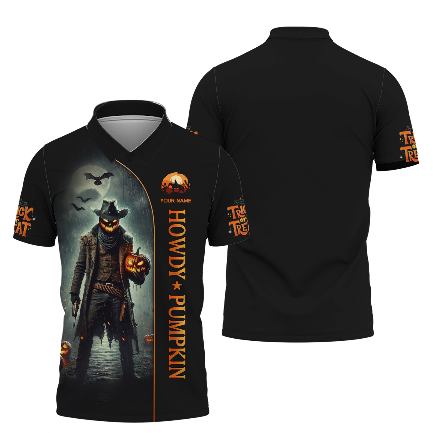 Camisetas con estampado 3D completo de Drácula con calabaza, regalo con nombre personalizado para amantes de Halloween