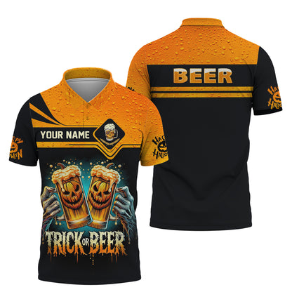 Camisetas personalizadas de Trick Or Beer Camiseta 3D de feliz Halloween Regalo para amantes de la cerveza