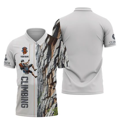 3D Full Print Climbing T-Shirt For Bold Adventurers Personalized Name Gift For Climb Lovers