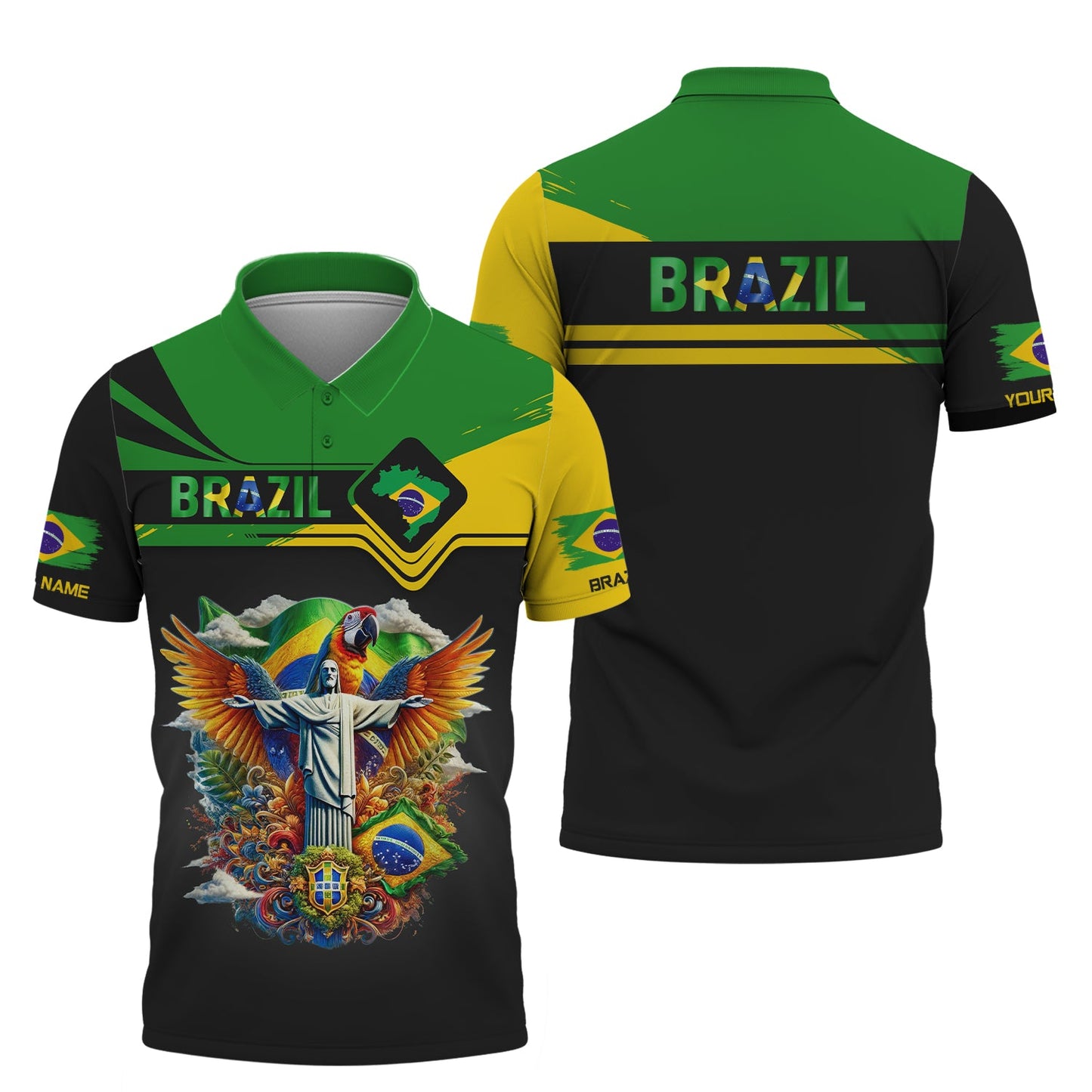 Custom Name 3D Zipper Hoodie Brazil Personalized Shirt Gift For Brazil Lovers