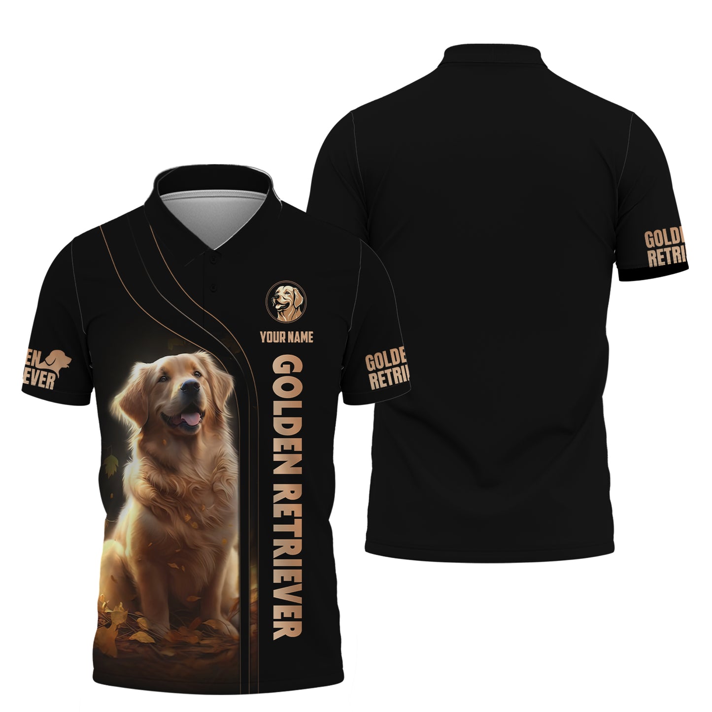 3D Full Print Golden Retriever T-Shirts Personalized Name Gift For Dog Lovers